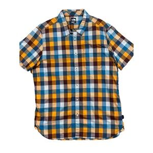 The‎ North Face Mens Road Trip Madres Plaid Cotton Blend Short Sleeve Shirt XL